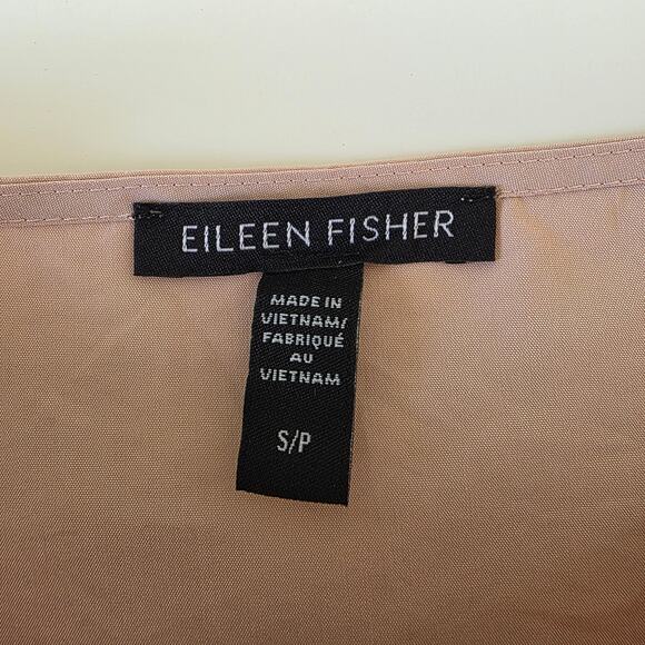 Eileen Fisher Pink Blouse Womans S/P Cap Sleeve Lightweight Minimalist - Picture 8 of 9